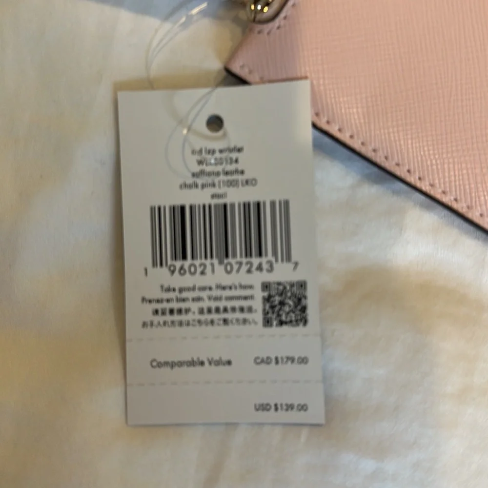 kate spade blush pink zip wristlet clutch